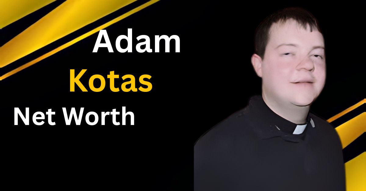 Catholic priest Adam Kotas wearing a clerical collar, representing his viral fame and estimated net worth of $4–6 million in 2025.