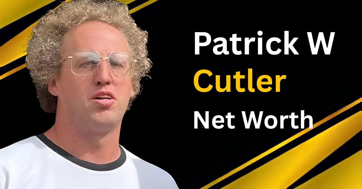 Patrick W. Cutler smiling confidently in front of a black and yellow background, representing his net worth and success in 2025.