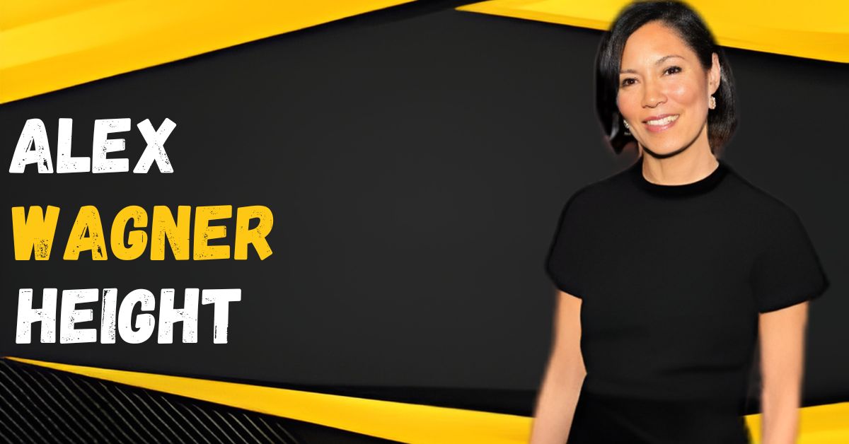 Alex Wagner, MSNBC journalist and television host, wearing a black t-shirt against a black and yellow background