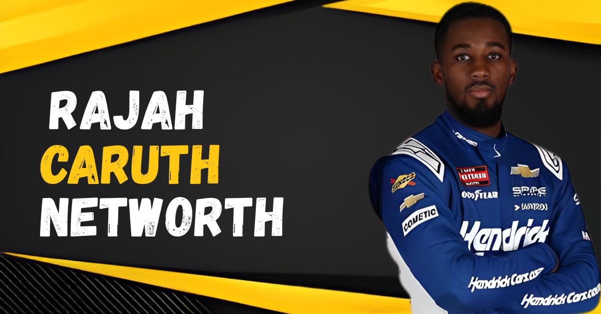 Rajah Caruth Net Worth set against a black and yellow graphic background.