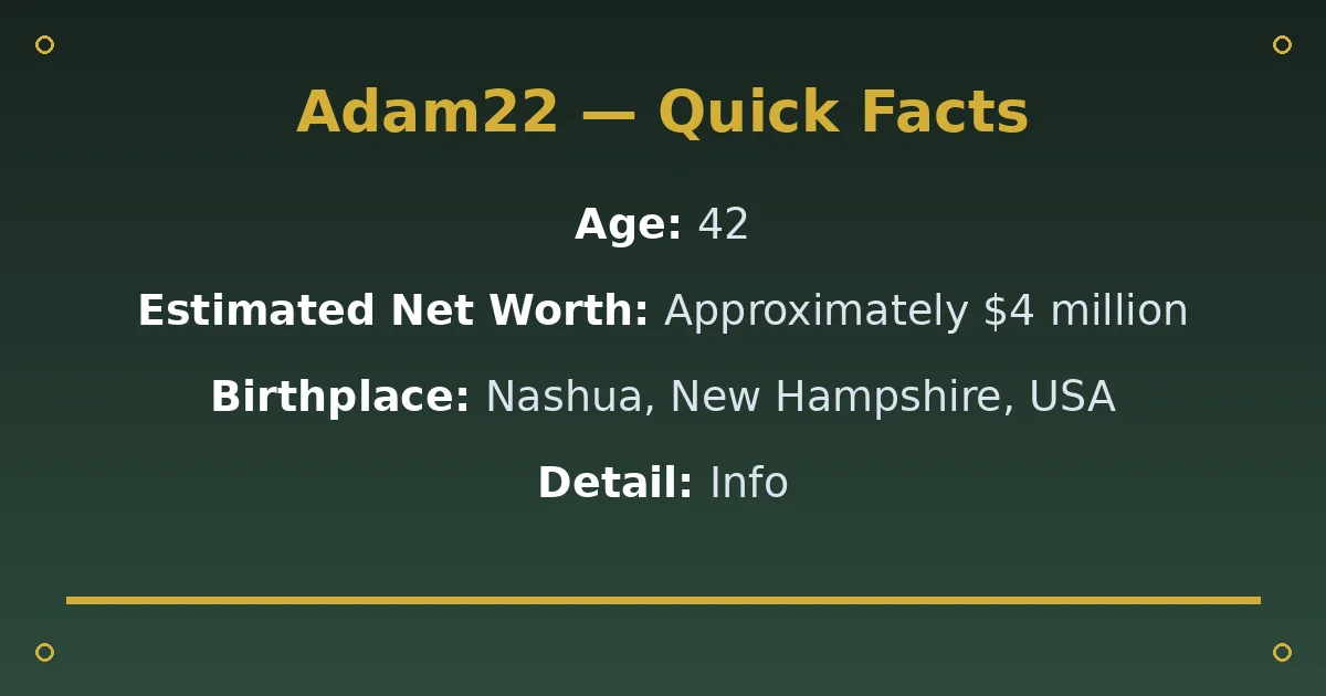 Adam22 Biography: Age, Wife, Net Worth & Career 2 Adam22 Biography: Age, Wife, Net Worth & Career quick facts