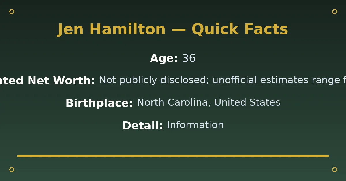 Jen Hamilton 2 Jen Hamilton quick facts