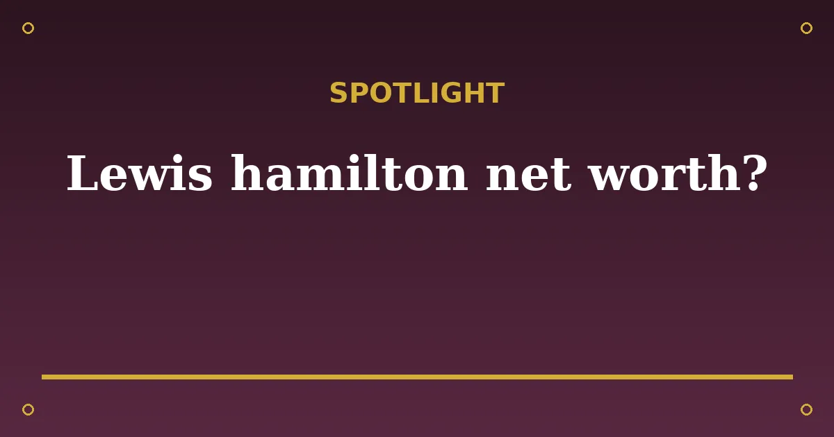 Lewis Hamilton Biography: Age, Net Worth, Wife & F1 Career 3 Lewis Hamilton Biography: Age, Net Worth, Wife & F1 Career spotlight