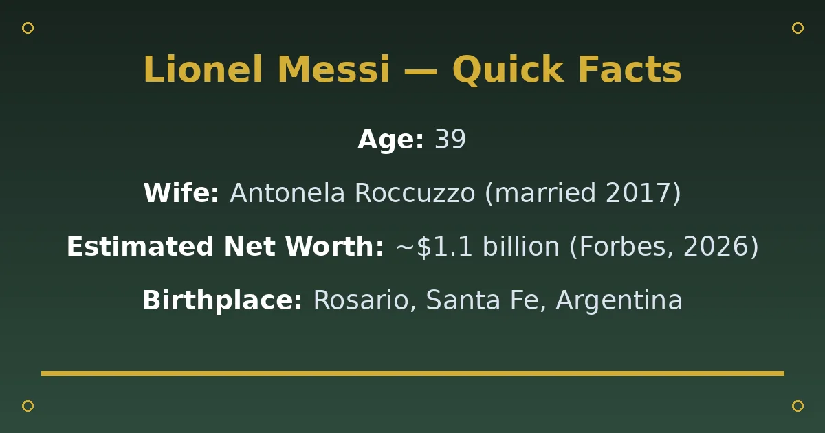 Lionel Messi Biography: Age, Wife, Net Worth & Career 2 Lionel Messi Biography: Age, Wife, Net Worth & Career quick facts