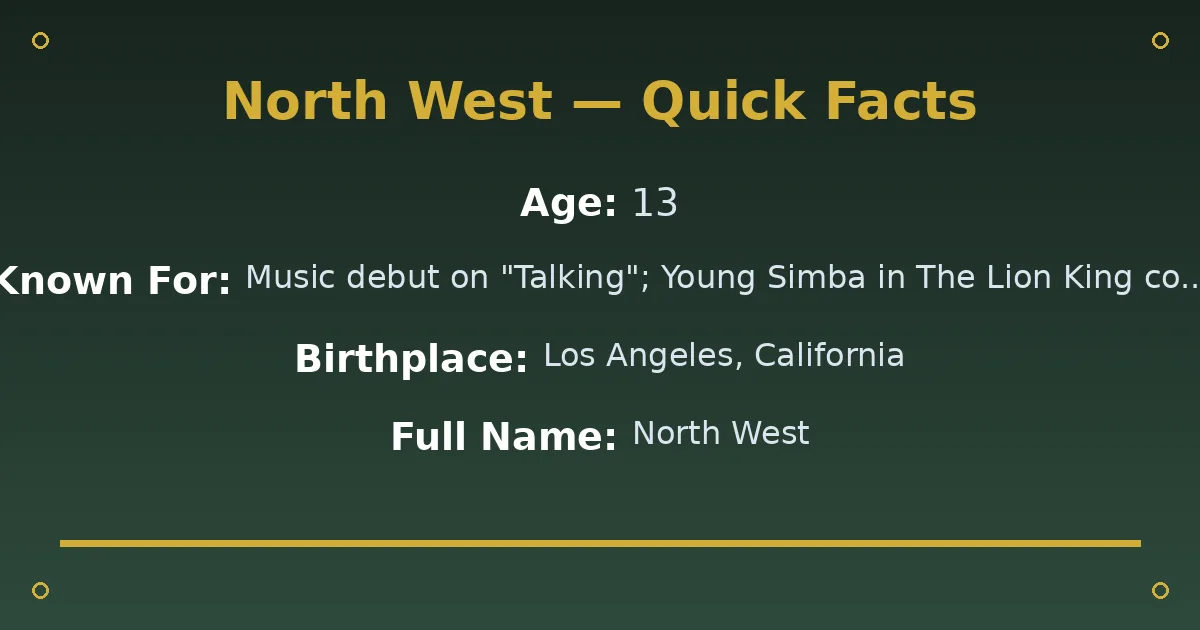 North West Biography: Age, Parents, Siblings & Career 2 North West Biography: Age, Parents, Siblings & Career quick facts