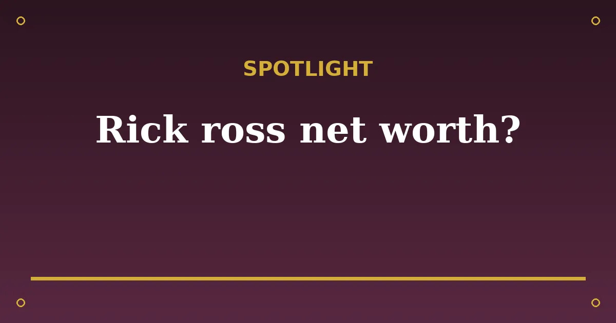 Rick Ross Biography: Age, Net Worth & Career 3 Rick Ross Biography: Age, Net Worth & Career spotlight